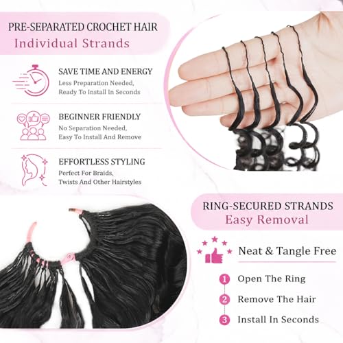 Burmese Curly Crochet Hair Bundles - 120g Knotless & Reusable