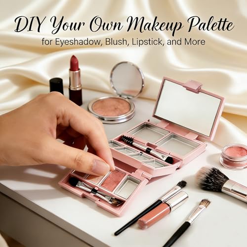 Magnetic Empty Makeup Palette 2 Pack with Mirror & Brushes
