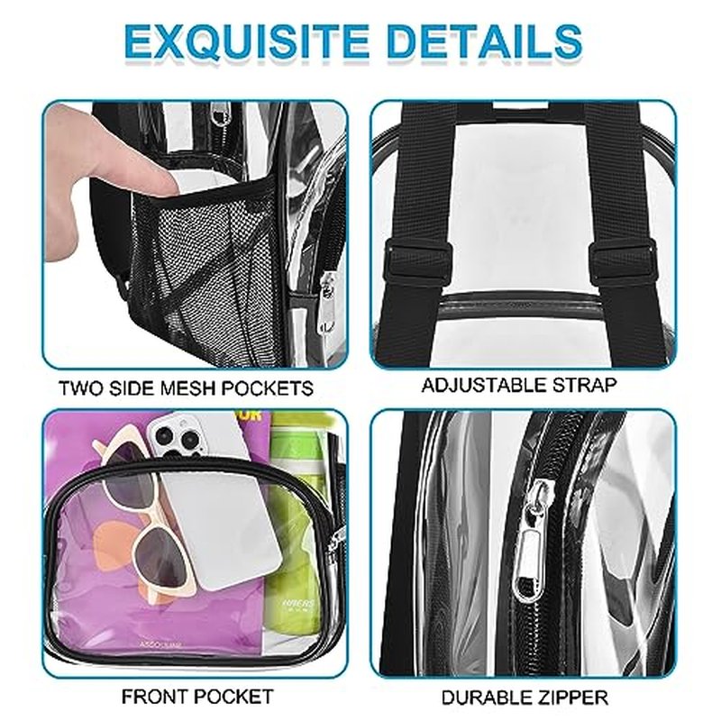 Clear Backpack for Stadium Events 12x12x6 Approved