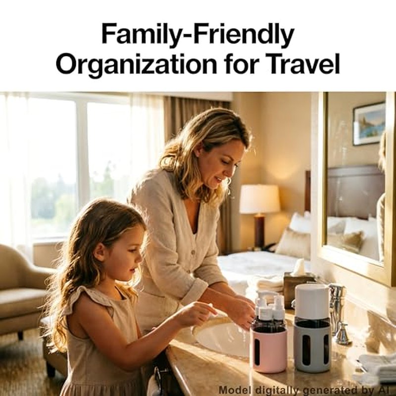 4-in-1 Refillable Travel Cosmetic Container Kit - TSA Approved
