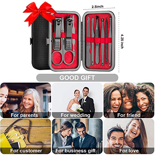 10-Piece Manicure Set - Stainless Steel Nail Clipper Kit with Case