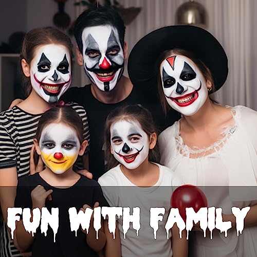 Black & White Face Paint Set with Brushes - Water Based, Non-Toxic