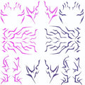 Purple Temporary Tattoo Stickers ? 4 PCS Purple Tattoos and 4PCS UV Fluorescent (Under Altraviolet Lamps) Temporary Tattoos Realistic Waterproof Body Art for Cosplay, Halloween, and Party Makeup