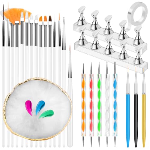YOOVR 27-in-1 Nail Art Tools Kit with Magnetic Stand & Resin Palette