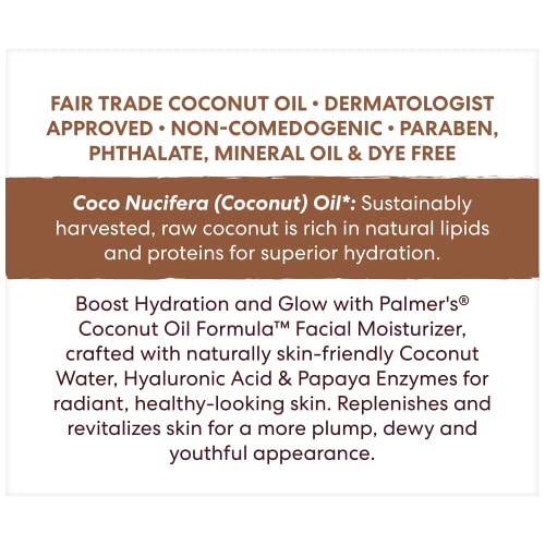 Palmer's Coconut Oil Formula Coconut Water Face Moisturizer, 1.7 Ounce Jar
