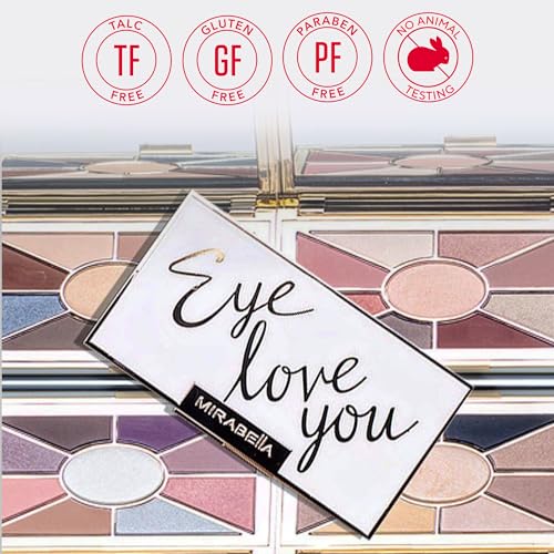 Mirabella Eye Love You Neutral Eyeshadow Palette Collection, Makeup Palette with Ultra-Pigmented Pressed Powders, Natural Matte & Shimmer Eyeshadows with Moisturizing Jojoba & Triglyceride, Rendezvous