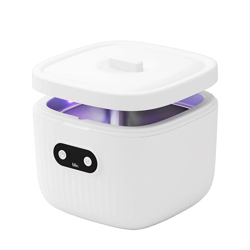 45kHz Ultrasonic Retainer Cleaner Machine, 250ML Denture Cleaner, Mouth Guard Cleaner for Aligner, Night guard, Braces, Toothbrush, Jewelry, Rings, Necklaces (white)