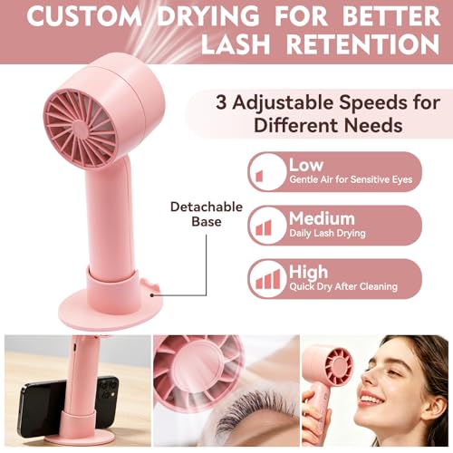 Pretty Memory Lash Shampoo Kit with Fan - Gentle Eyelash Cleaner & Extension Safe