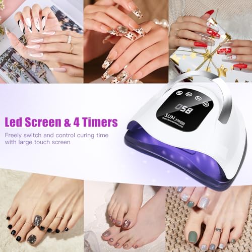 Wisdompark 320W UV LED Nail Lamp - Professional Gel Polish Dryer (72 LEDs)