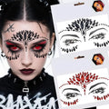 Red and Black Rhinestone Face Gems ? Self-Adhesive Crystal Tattoo Stickers for Halloween, Day of the Dead, Carnival, Party, Festival Makeup ? Eye, Body, Face Jewels for Women Girls-2 Sheets