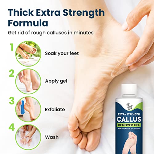 Callus Remover for Feet with Extra Strength Gel & Foot Pumice Stone Set - Easy Way to Remove Hard Calluses & Dead Skin & Tea Tree Oil Foot Balm/Moisturizer for Dry Cracked Feet