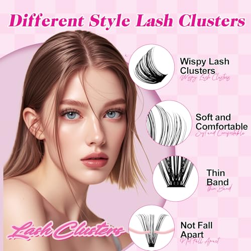 FADLASH Lash Clusters Kit 60D+80D D Curl 10-18mm