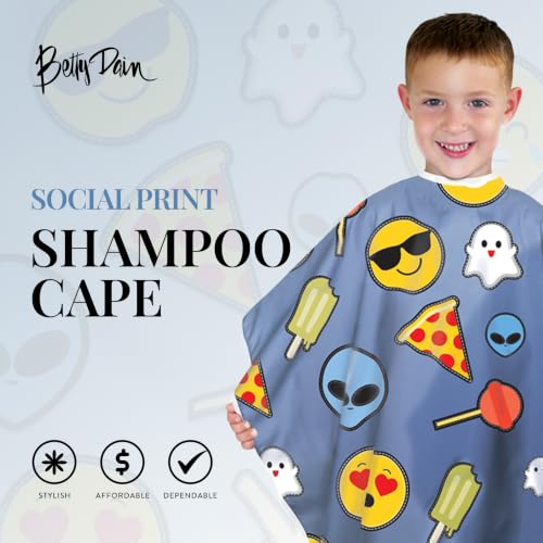 Betty Dain Social Kids Vinyl Shampoo Cape - 36 x 36 Inches, Waterproof & Stain Resistant