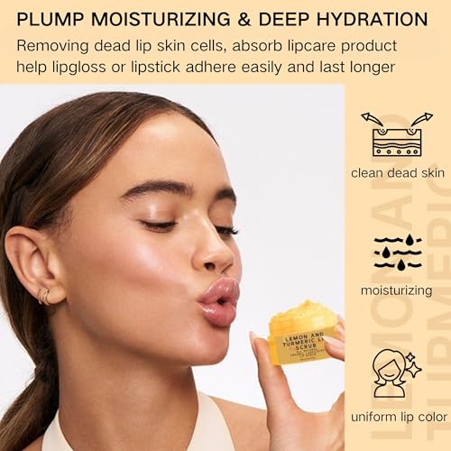 Turmeric Lip Scrub with Aloe Vera - Natural Sugar Exfoliator