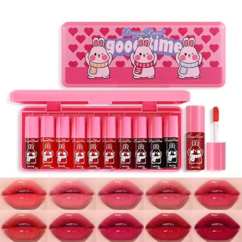 Eakroo 10 Colors Lip Tint Stain Set - Long Lasting Waterproof
