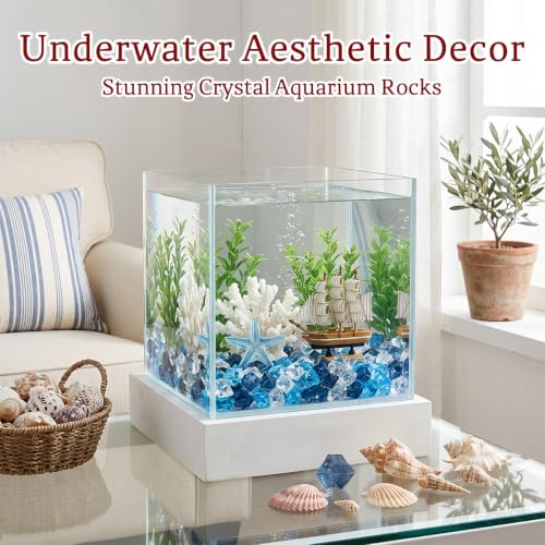 160 Mixed Blue Acrylic Fake Ice Rocks - Decorative Vase Filler