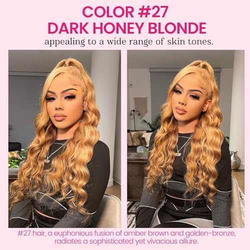 ALHER #27 Honey Blonde Body Wave Human Hair Bundle 20 Inch