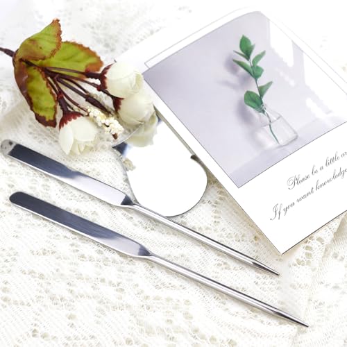 Stainless Steel Makeup Spatula, Double-Head Foundation Applicator (2-Piece)