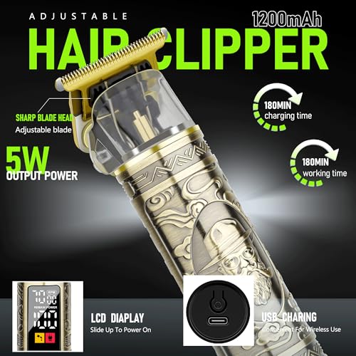 Professional Hair Clippers for Men 2 in 1 Beard Trimmer Kit