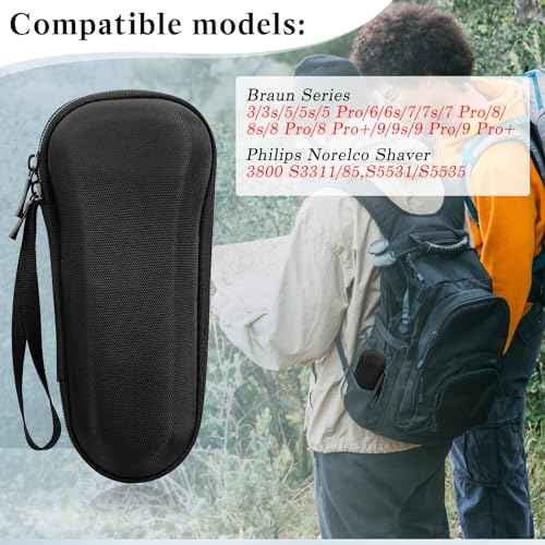Braun Shaver Travel Case - Hard EVA Protective Holder for Series 3/5/6/7/8/9 Pro+ & All Models (Fits 3s, 5s, 7s, 8s, 9s)-Water-Resistant Men's Electric Razor Storage Pouch for Gym & Vacation