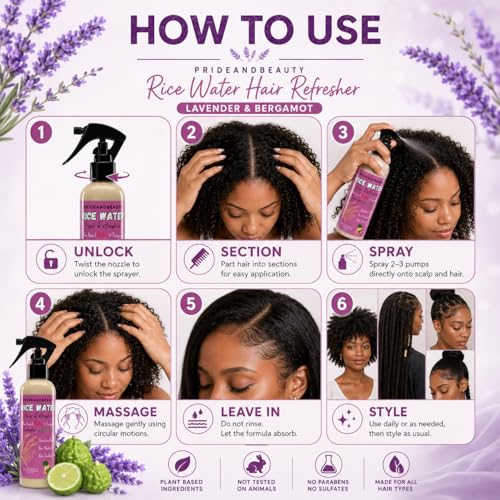 Fermented Rice Water Leave-In Conditioner Spray for Hair Growth - 4 oz