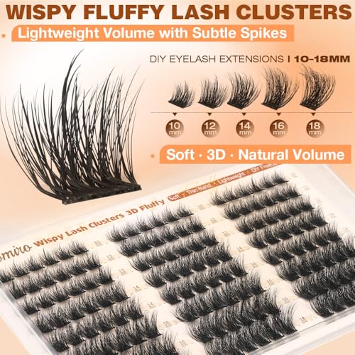 Kiromiro Fluffy Eyelash Clusters - 10-18mm Wispy Volume Lashes
