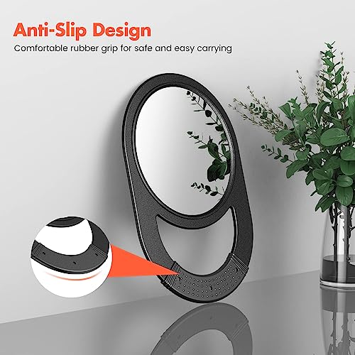 TASALON Unbreakable Hand Mirror with Anti-Slip Grip - 11"