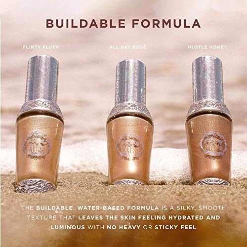 Pretty Vulgar Just Glow With It Liquid Highlighter, Face and Body Highlighter with Antioxidants & Moisturizers, Shimmer Liquid Illuminator, Vegan, Gluten-Free & Cruelty-Free, Flirty Flush, 20mL / 0.68 fl. Oz