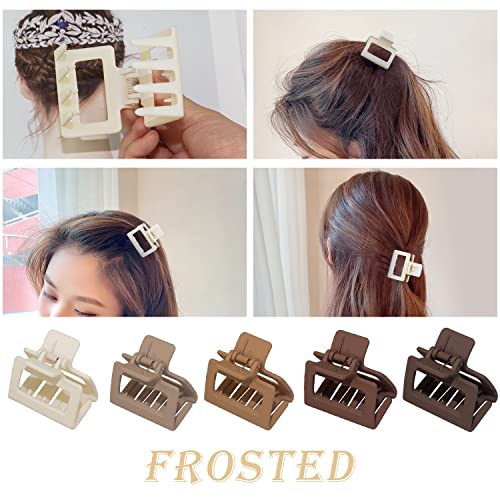 Medium Claw Hair Clips for Women, 2" Matte - 8 Pack