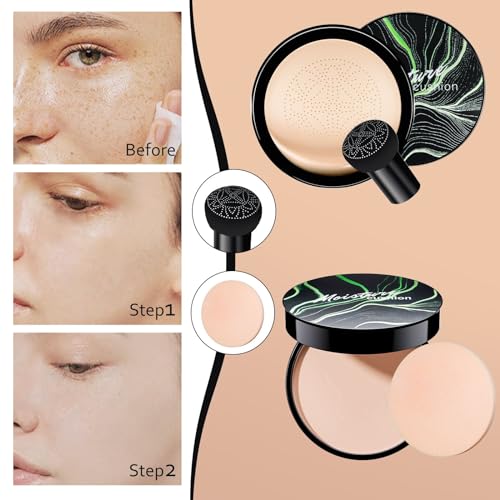 Mushroom CC Cream with Setting Powder Makeup Set | 24H Wear