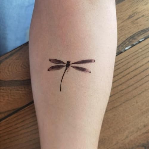 Dragonfly Temporary Tattoo Sticker Waterproof Insects Adult Men Women Hand Arm Shoulders Body Art 10.5X6cm Set of 12 (SF269)