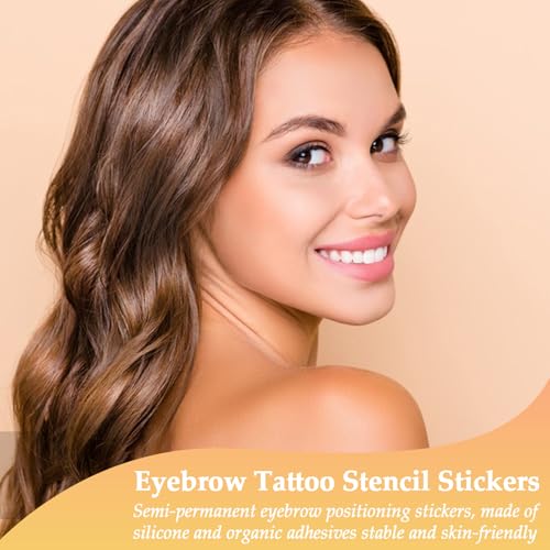 90 Pairs Eyebrow Stencils, 3 Shapes, Self-Adhesive Brow Template Kit