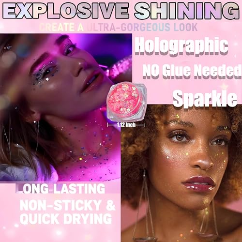 24 Color Chunky Glitter Gel Kit - Face, Body & Hair