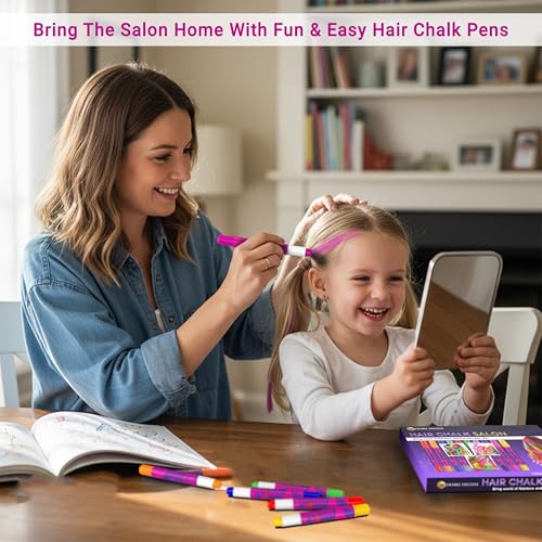 Hair Chalk Pens for Kids - 10 Temporary Washable Colors