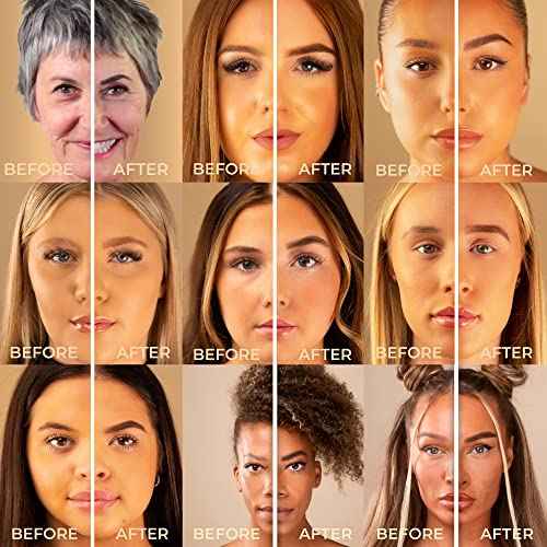 Fab Brows LUX Duo Stencil Eyebrow Kit - The Ultimate Brow Stencil Kit with Duo Brow Powder, Highlighter Powder, Stencil Shapes, Eyebrow Tools & Mirror - Eyebrow Stencil Kit Makeup - Light Brown/Medium