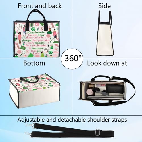 LEVLO Sorority Make up Bag Greek Sorority Gift You Are Braver Stronger Smarter Than You Think Makeup Zipper Pouch Bag (AK LT)