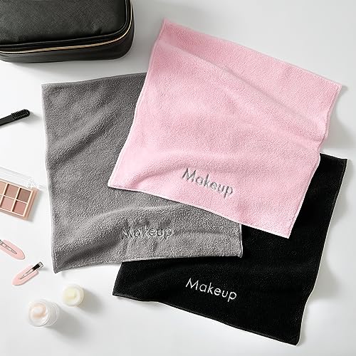 Arkwright Makeup Towels - Pack of 6 - Ultra Soft & Gentle Microfiber Coral Fleece Washcloth Face Make Up Remover, Reusuable Eraser Cloth Essentials for Hosts & Artists, 13 x 13 in, Grey