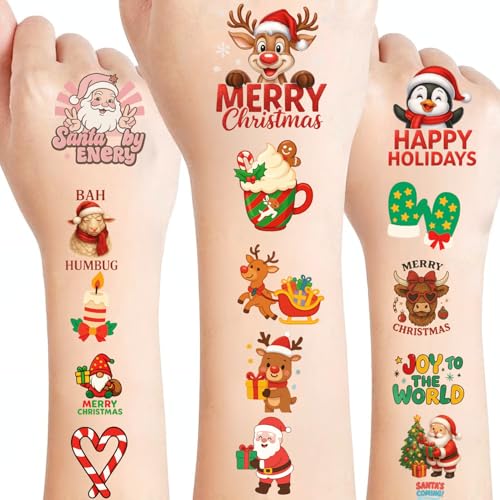 100 Glow in the Dark Christmas Temporary Tattoos