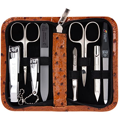 8-Piece Professional Manicure Pedicure Kit with Synthetic Leather Case