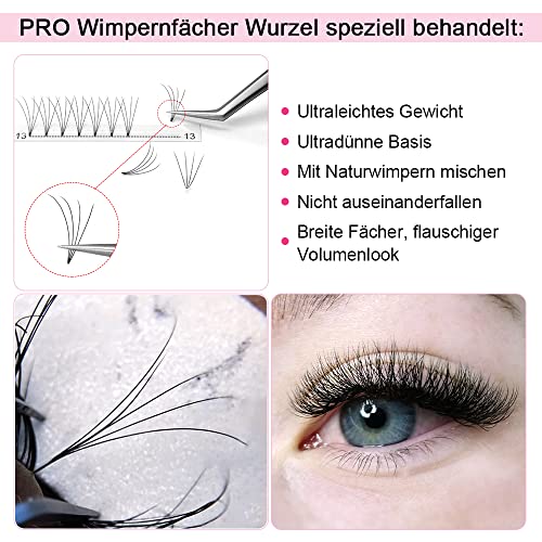 Premade Volume Eyelash Extensions 4D 9mm D Curl 0.10