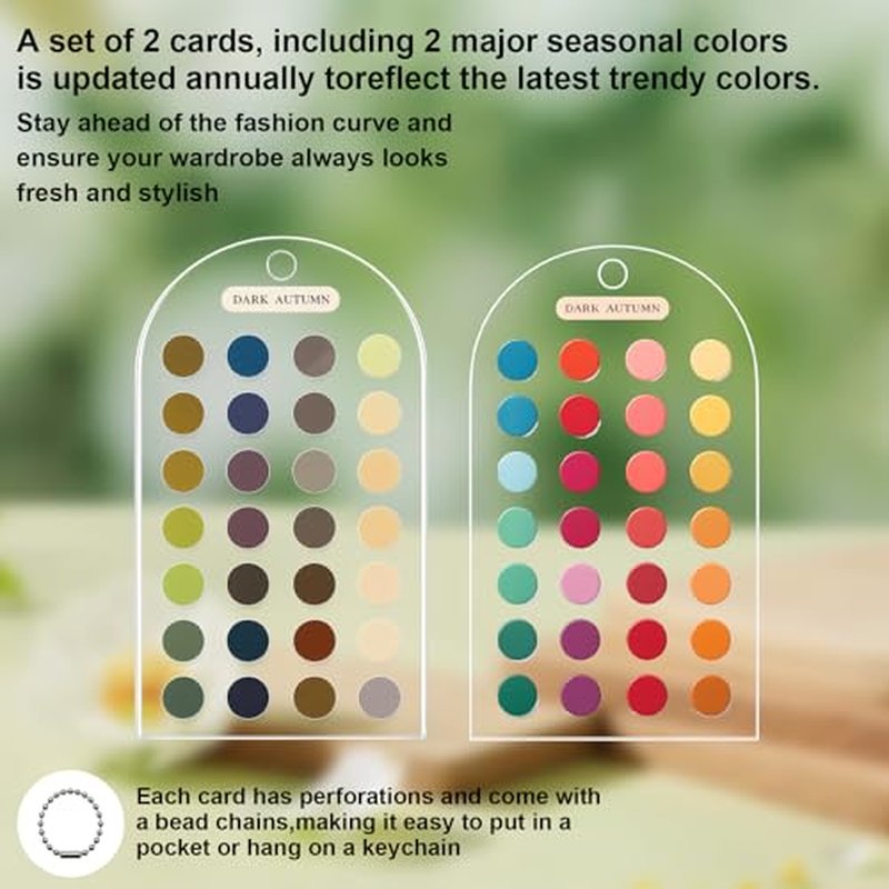 2-Piece Soft Autumn & Summer Color Palette Cards for Fashion