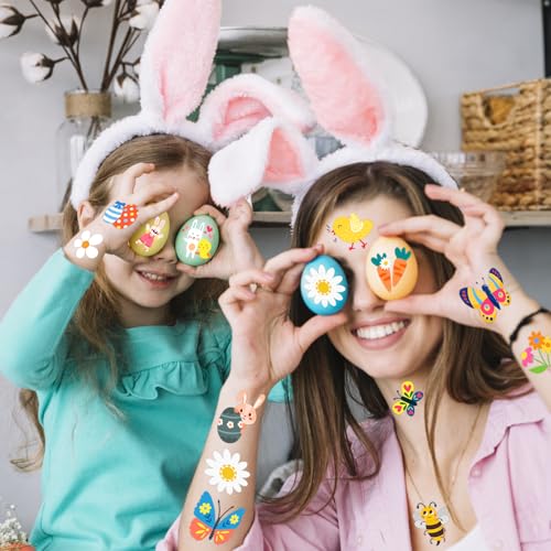 winthrop 240 Pcs Bulk Spring Temporary Tattoos for Kids, Individually Wrapped Waterproof Easter Tattoos, Best Choice for Easter Classroom Matching Game, 60 Different Designs Flower Butterfly