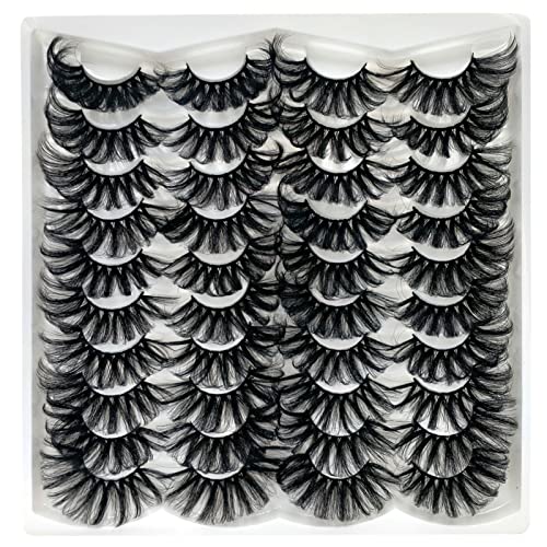 25mm Fluffy Mink Lashes 20 Pairs - Dramatic 3D Faux Eyelashes