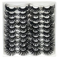 25mm Fluffy Mink Lashes 20 Pairs - Dramatic 3D Faux Eyelashes