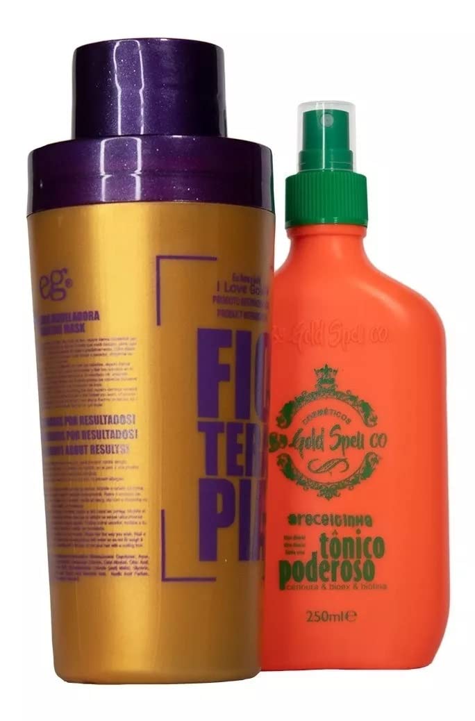 Everk Fioterapia 500 ml | Gold Spell Tonic 250ml Brazilian Keratin Treatment | One Single Step | Straightening Smoothing System