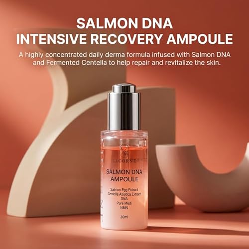 Licorne Salmon DNA Ampoule (1.01 fl oz) - PDRN & NMN Face Serum - Korean Skincare with Centella Asiatica for Fine Lines & Elasticity - Hydrating Essence for a Radiant Youthful Glow