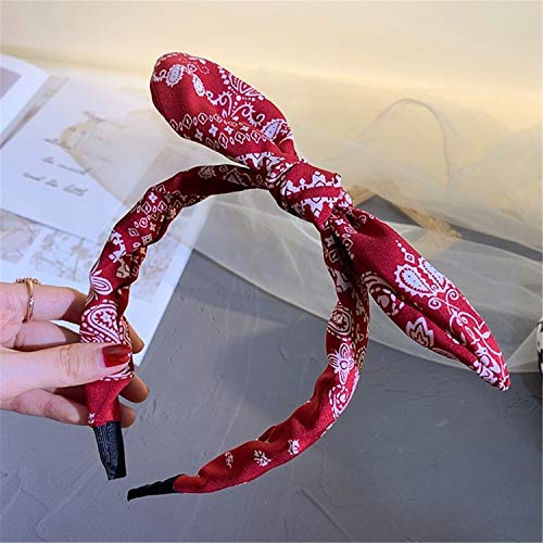 4 Pack Women's and Girls Bow Headbands - Paisley Print Elastic Hair Accessories