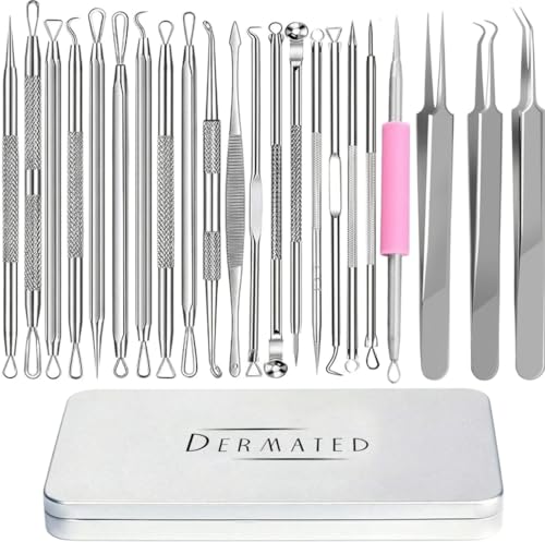 22-Piece Blackhead Remover Kit - Stainless Steel Pimple Extractor Tools