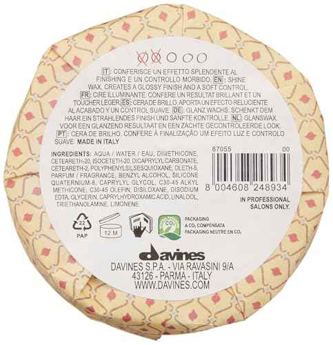 Davines This is a Shine Wax, Light Hold And Creamy Formula For Creating Glossy And Sleek, structured Styles, 2.64 Oz.
