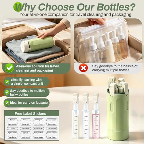 CLRDZN 4-in-1 Travel Dispenser Bottle Set - 30ML Leakproof Toiletry Containers
